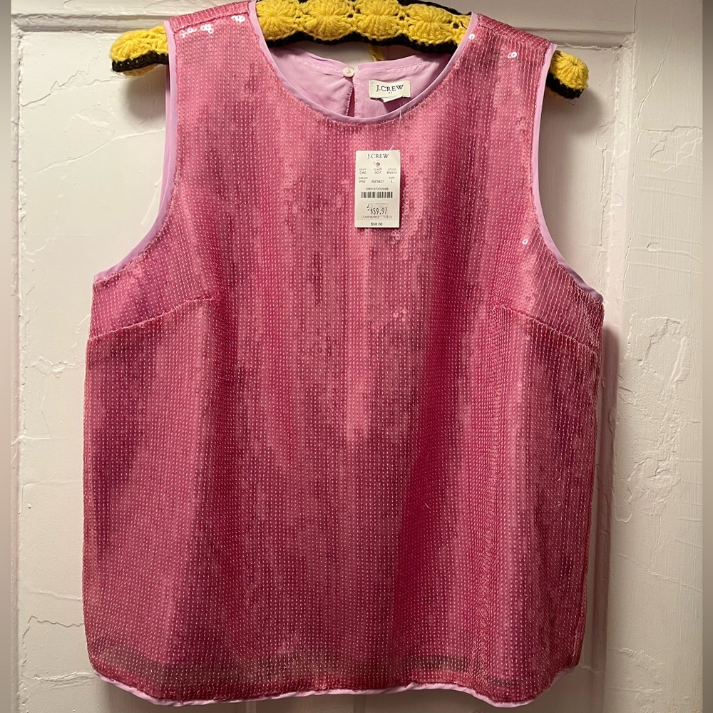 NWT J. Crew Factory Pink Sequin Blouse